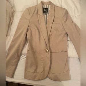 Beige fitted blazer river island